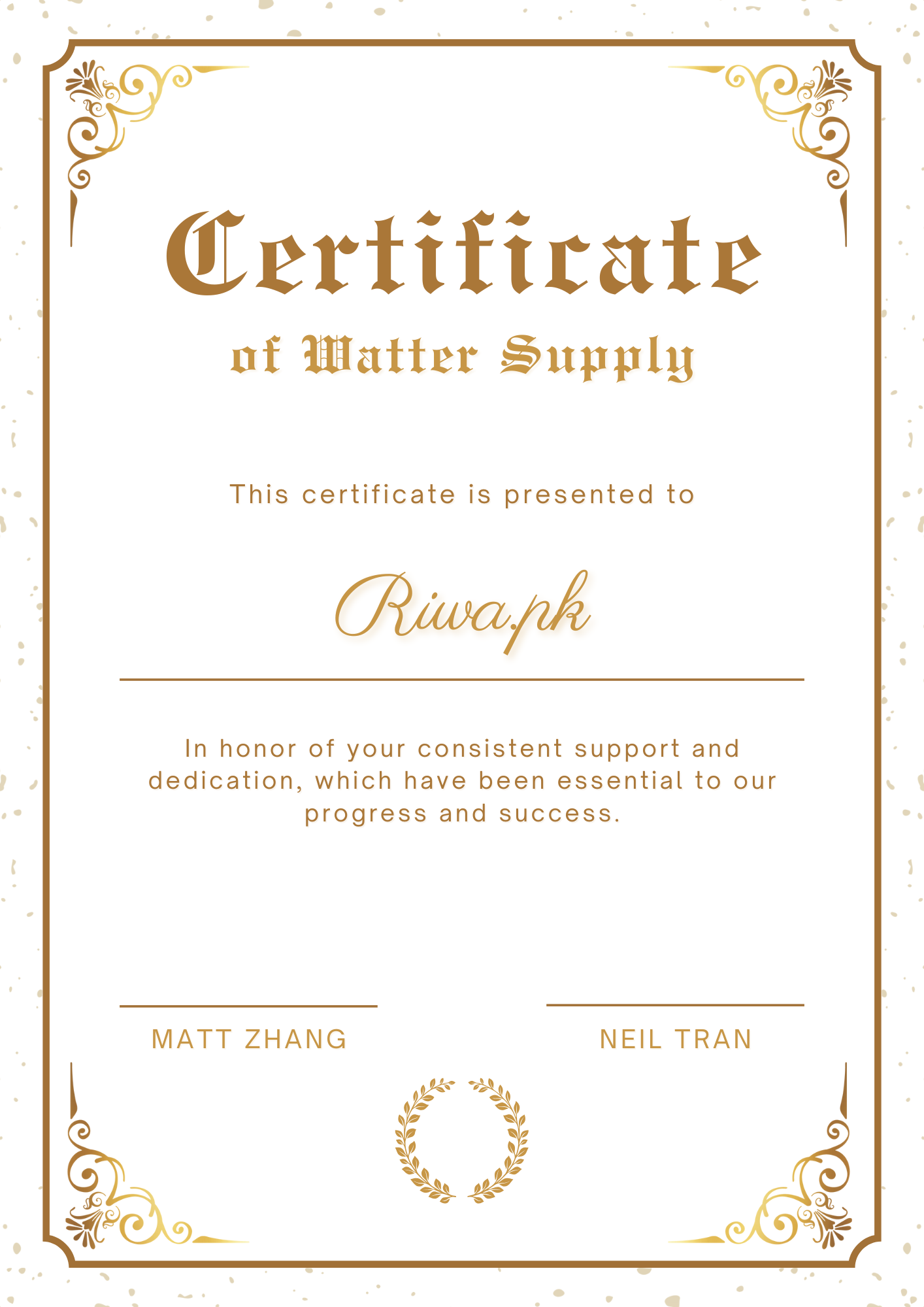 Cream and Gold Elegant Certificate of Appreciation